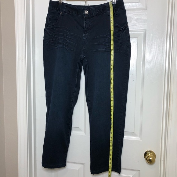 Lane Bryant Soft Stretchy Cotton Dark Wash Whiskered Straight Jeans 16 - Picture 13 of 15